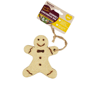 Gnawable Gingerbread Man with Jute Cord | Small Animal Toy and Treat