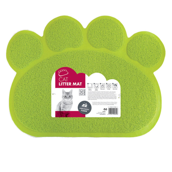 M-PETS Paw Cat Litter Mat - Green