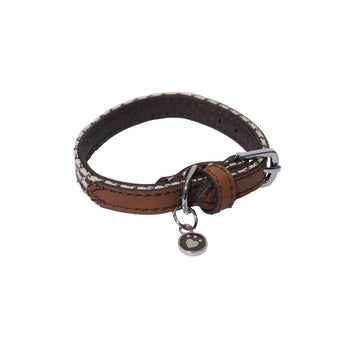 Toy Dog Brown / Cream Dogtooth Collar