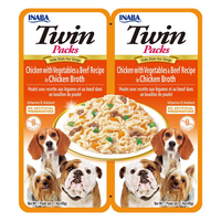 For Pets - Inaba  - Twins  Packs Chicken with Vegetables & Beef in Chicken Flavoured Broth