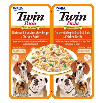 Twins  Packs Chicken with Vegetables & Beef in Chicken Flavoured Broth