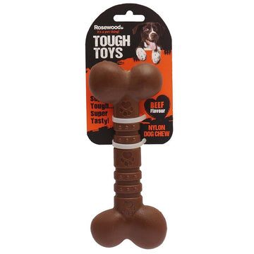 Nylon Beef-Flavoured Bone Dog Chew Toy, Small