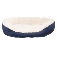 For Pets Rosewood - Navy Cable Knit Oval Dog Bed