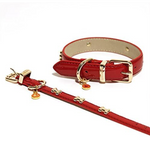 Wag 'n' Walk Designer Cherry Leather Dog Lead, Red