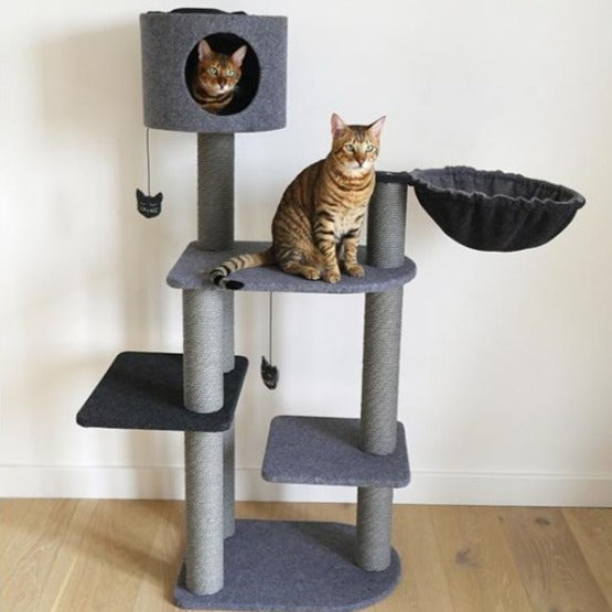 Charcoal Felt Triple Tower