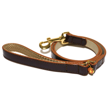 Wag 'n' Walk Designer Oxblood Leather Dog Lead, Brown