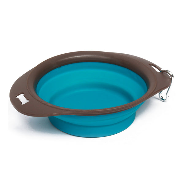 On The Road Foldable Bowl, Blue and Brown