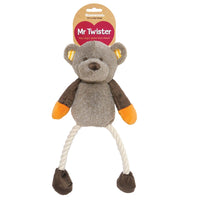 For Pets Rosewood - Mister Twister Teddy Twister Plush Dog Toy