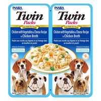 For Pets Inaba- Twins Packs Chicken with Vegetables & Cheese in Chicken Flavoured Broth