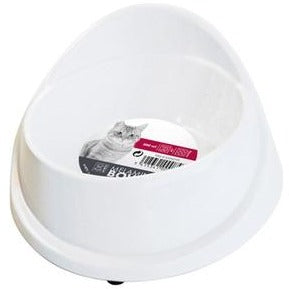 Melamine Single Fashion Cat Bowl, White 300ml
