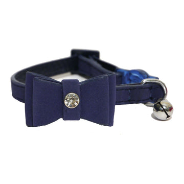 Navy Bow Tie Cat Collar