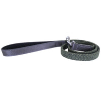 For Pets - Rosewood - Luxury Forest Herringbone / Grey Leather Lead