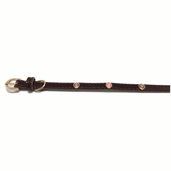 Rosewood - Wag 'N' Walk Oxblood Toy Dog Collar, 8-10-inch