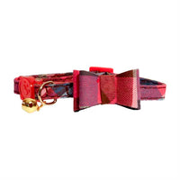 For Pets - Rosewood - Pink Tartan Bow-Tie Cat Collar